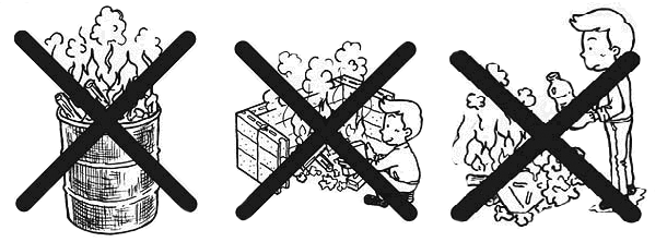 （イラスト）廃棄物の野焼きは禁止