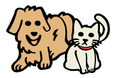 （イラスト）犬と猫