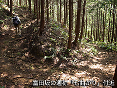 （写真）富田坂・通称「七曲がり」付近