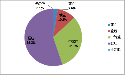 （グラフ）傷病程度別搬送人員 円グラフ